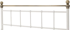 MARLBOROUGH 4'6" BED - WHITE/ANTIQUE BRASS