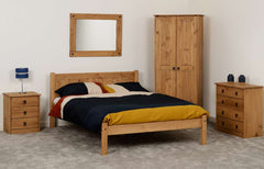 MAYA 4'6" BED - DISTRESSED WAXED PINE