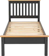 MONACO 3' BED LOW FOOT END - GREY/OAK EFFECT