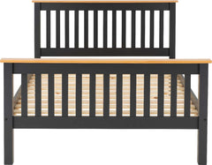 MONACO 5' BED HIGH FOOT END - GREY/OAK EFFECT