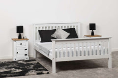 MONACO 5' BED HIGH FOOT END - WHITE