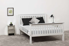 MONACO 4'6" BED HIGH FOOT END - WHITE