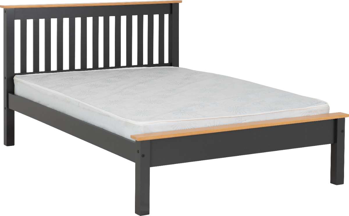MONACO 5' BED LOW FOOT END - GREY/OAK EFFECT