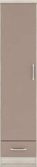 NEVADA 1 DOOR 1 DRAWER WARDROBE - OYSTER GLOSS/LIGHT OAK EFFECT VENEER