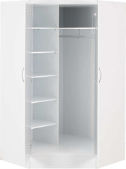 NEVADA 2 DOOR CORNER WARDROBE - WHITE GLOSS
