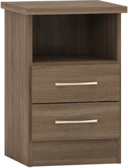 NEVADA 2 DRAWER BEDSIDE - RUSTIC OAK EFFECT