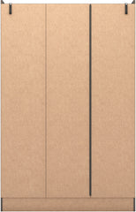 NEVADA 3 DOOR 2 DRAWER MIRRORED WARDROBE - BLACK WOOD GRAIN