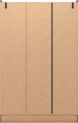 NEVADA 3 DOOR 2 DRAWER MIRRORED WARDROBE - RUSTIC OAK EFFECT