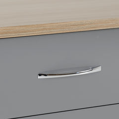 NEVADA 3 DRAWER CHEST - GREY GLOSS/LIGHT OAK EFFECT VENEER