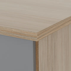 NEVADA 3 DRAWER CHEST - GREY GLOSS/LIGHT OAK EFFECT VENEER
