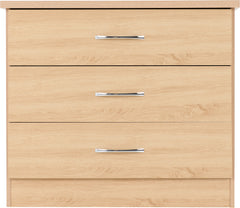 NEVADA 3 DRAWER CHEST - SONOMA OAK EFFECT