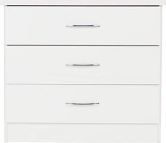 NEVADA 3 DRAWER CHEST - WHITE GLOSS