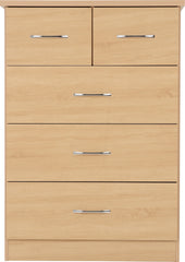 NEVADA 3+2 DRAWER CHEST - SONOMA OAK EFFECT