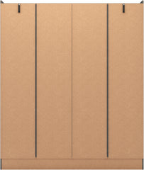 NEVADA 4 DOOR 2 DRAWER MIRRORED WARDROBE - 3D EFFECT GREY