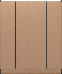 NEVADA 4 DOOR 2 DRAWER MIRRORED WARDROBE - BLACK WOOD GRAIN