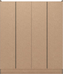 NEVADA 4 DOOR 2 DRAWER MIRRORED WARDROBE - RUSTIC OAK EFFECT