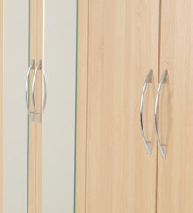 NEVADA 4 DOOR 2 DRAWER MIRRORED WARDROBE - SONOMA OAK EFFECT