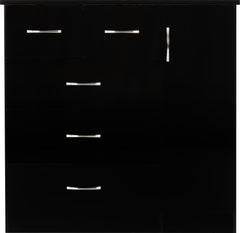 NEVADA 5 DRAWER LOW WARDROBE - BLACK GLOSS