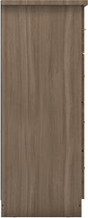NEVADA 5 DRAWER LOW WARDROBE - RUSTIC OAK EFFECT