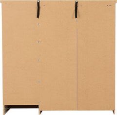 NEVADA 5 DRAWER LOW WARDROBE - OYSTER GLOSS/LIGHT OAK EFFECT VENEER