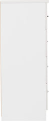 NEVADA 5 DRAWER LOW WARDROBE - WHITE GLOSS