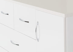 NEVADA 5 DRAWER LOW WARDROBE - WHITE GLOSS