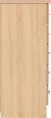 NEVADA 5 DRAWER NARROW CHEST - SONOMA OAK EFFECT