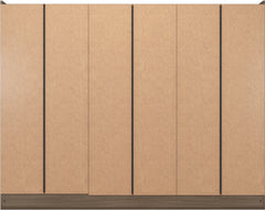 NEVADA 6 DOOR 2 DRAWER MIRRORED WARDROBE - RUSTIC OAK EFFECT