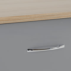 NEVADA 6 DRAWER CHEST - GREY GLOSS/LIGHT OAK EFFECT VENEER