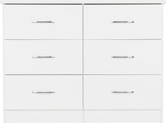 NEVADA 6 DRAWER CHEST - WHITE GLOSS