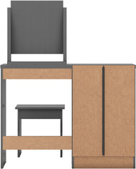 NEVADA 4 DRAWER DRESSING TABLE SET - 3D EFFECT GREY