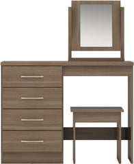 NEVADA 4 DRAWER DRESSING TABLE SET - RUSTIC OAK EFFECT