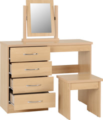 NEVADA 4 DRAWER DRESSING TABLE SET - SONOMA OAK EFFECT