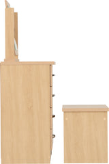NEVADA 4 DRAWER DRESSING TABLE SET - SONOMA OAK EFFECT