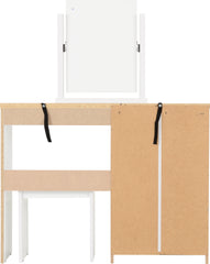 NEVADA 4 DRAWER DRESSING TABLE SET - WHITE GLOSS