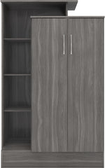 NEVADA PETITE OPEN SHELF WARDROBE - BLACK WOOD GRAIN