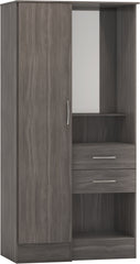 NEVADA VANITY 1 DOOR WARDROBE - BLACK WOOD GRAIN