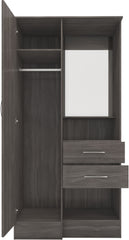 NEVADA VANITY 1 DOOR WARDROBE - BLACK WOOD GRAIN