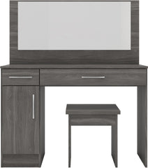 NEVADA VANITY/DRESSING TABLE SET - BLACK WOOD GRAIN