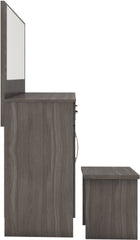 NEVADA VANITY/DRESSING TABLE SET - BLACK WOOD GRAIN