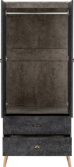 NORDIC 2 DOOR 2 DRAWER WARDROBE - CONCRETE EFFECT/CHARCOAL