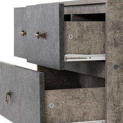 NORDIC 2+2 DRAWER CHEST - CONCRETE EFFECT/CHARCOAL