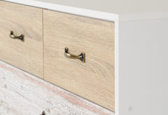 NORDIC 2+2 DRAWER CHEST - WHITE/DISTRESSED EFFECT