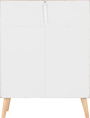 NORDIC 3+2 DRAWER CHEST - WHITE/DISTRESSED EFFECT