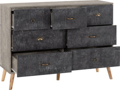 NORDIC MERCHANT CHEST - CONCRETE EFFECT/CHARCOAL