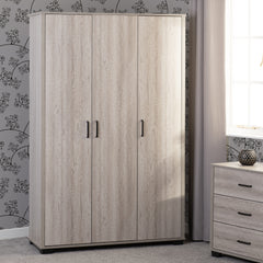 OLIVER 3 DOOR WARDROBE - LIGHT OAK EFFECT