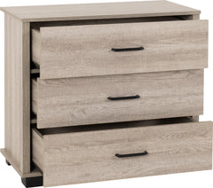 OLIVER 3 DRAWER CHEST - LIGHT OAK EFFECT