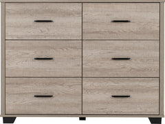 OLIVER 6 DRAWER CHEST - LIGHT OAK EFFECT