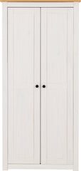 PANAMA 2 DOOR WARDROBE - WHITE/NATURAL WAX