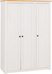 PANAMA 3 DOOR WARDROBE - WHITE/NATURAL WAX